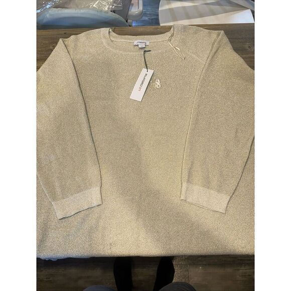 Liz Claiborne Gold Metallic Crema Sweater. Size XXL. Shimmering Gold. NWT. 11 - Picture 1 of 11